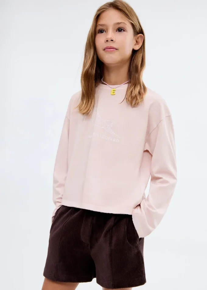 T-shirt imprimé en coton mélangé
