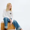 T-shirt imprimé en coton mélangé