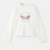 T-shirt imprimé en coton mélangé