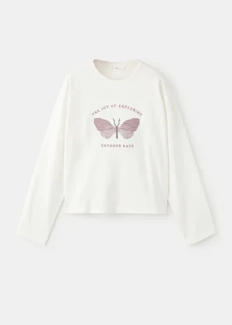 T-shirt imprimé en coton mélangé