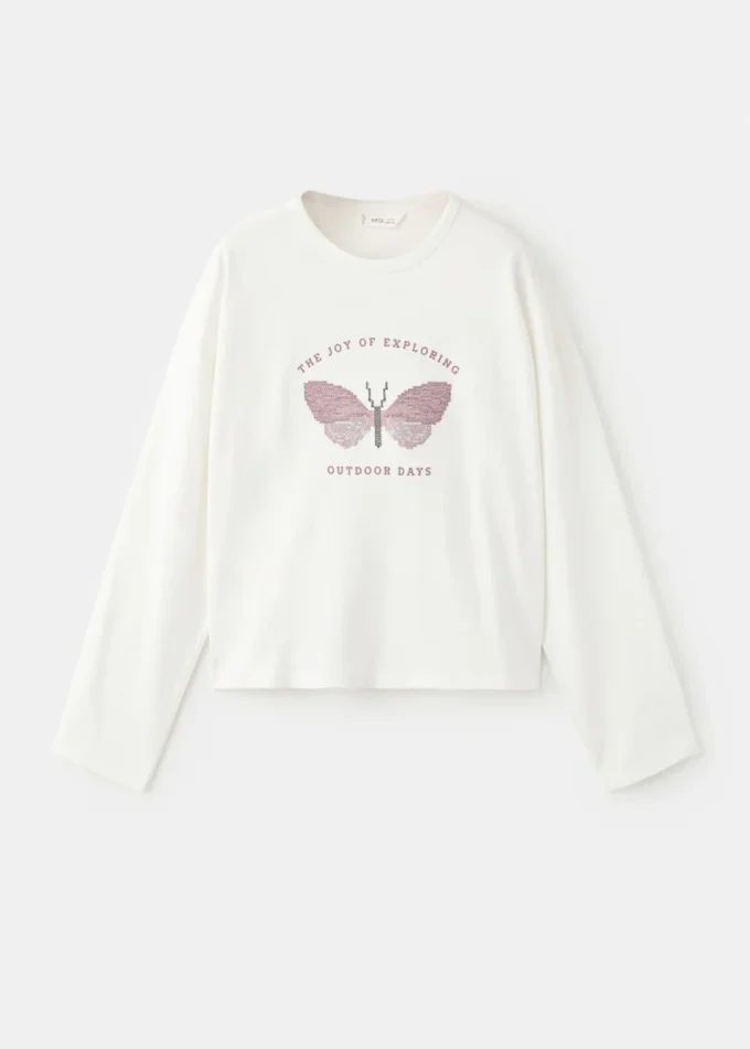 T-shirt imprimé en coton mélangé