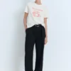 T-shirt imprimé en coton mélangé