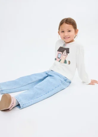 T-shirt imprimé en coton mélangé