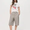 T-shirt imprimé en coton mélangé