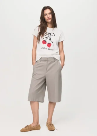T-shirt imprimé en coton mélangé