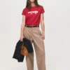 T-shirt imprimé en coton mélangé