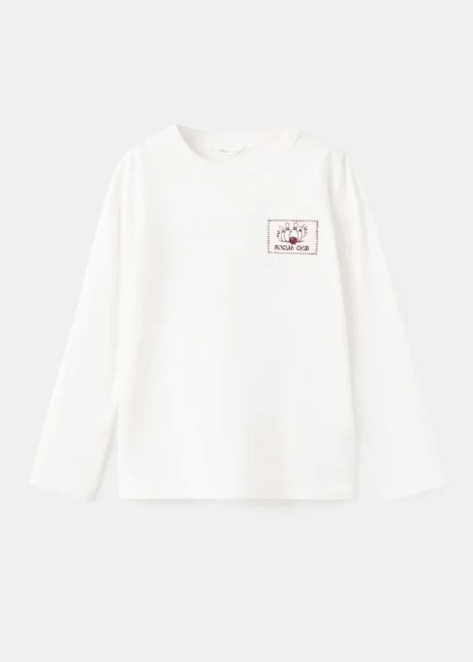 T-shirt imprimé en coton mélangé