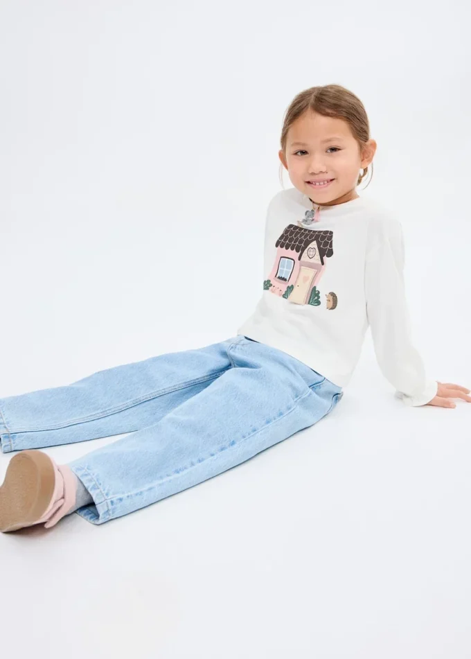 T-shirt imprimé en coton mélangé