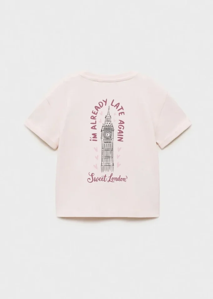 T-shirt imprimé en coton mélangé