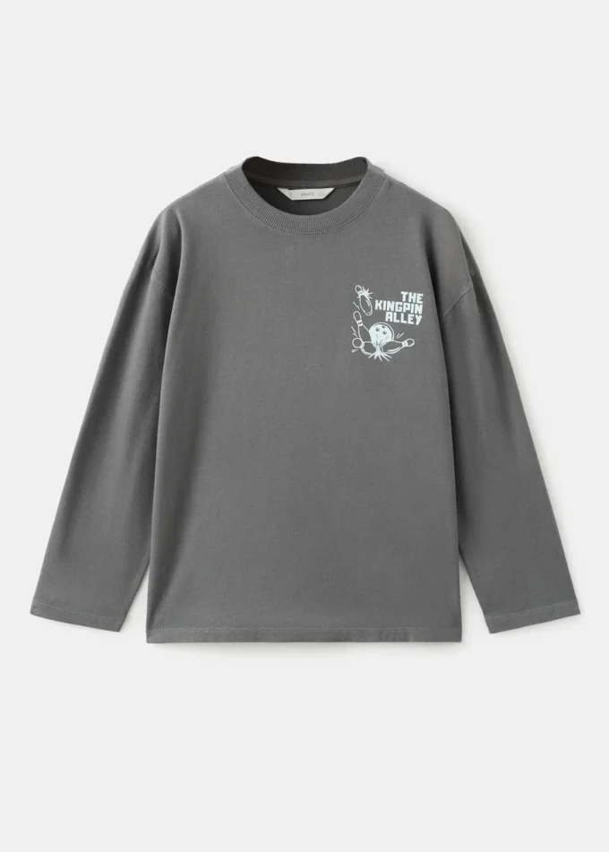 T-shirt imprimé en coton mélangé