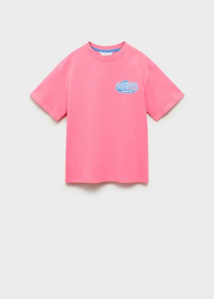 T-shirt imprimé en coton mélangé