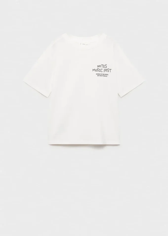 T-shirt imprimé en coton mélangé