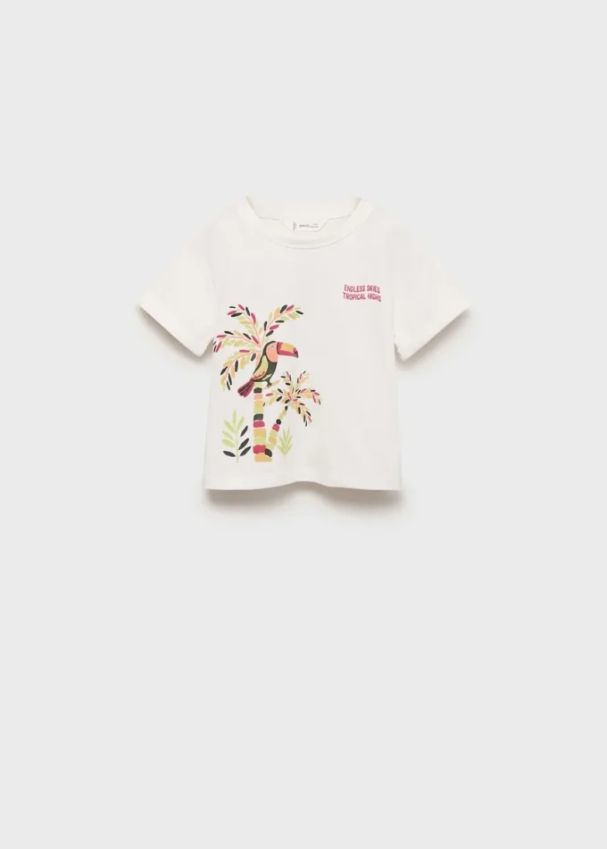 T-shirt imprimé en coton mélangé