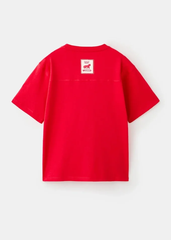 T-shirt imprimé en coton mélangé