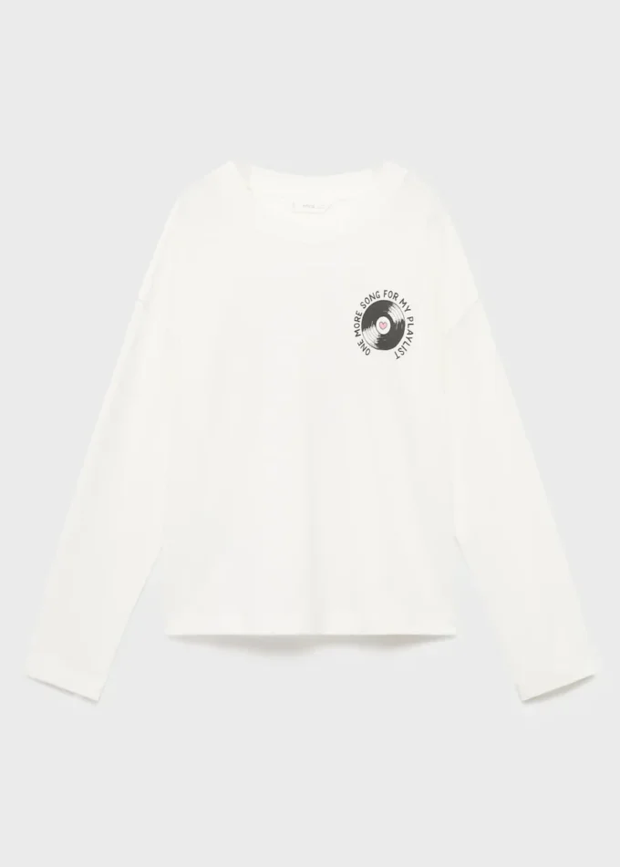 T-shirt imprimé en coton mélangé