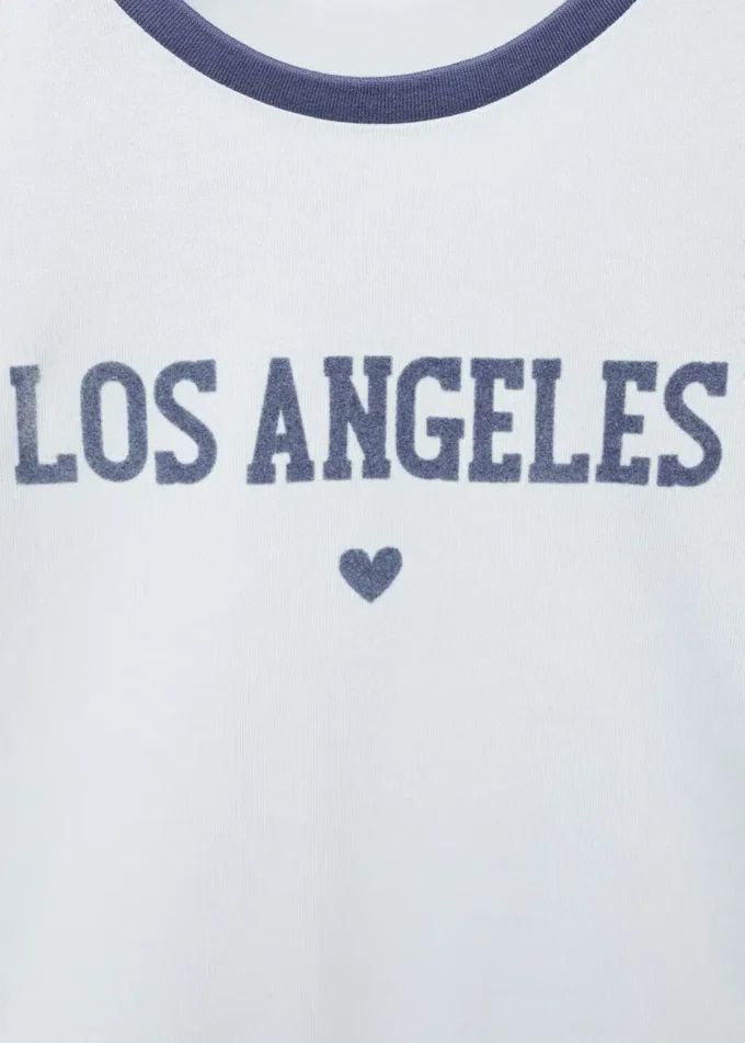 T-shirt imprimé en coton mélangé