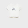 T-shirt imprimé en coton mélangé