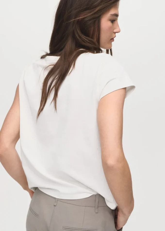 T-shirt imprimé en coton mélangé