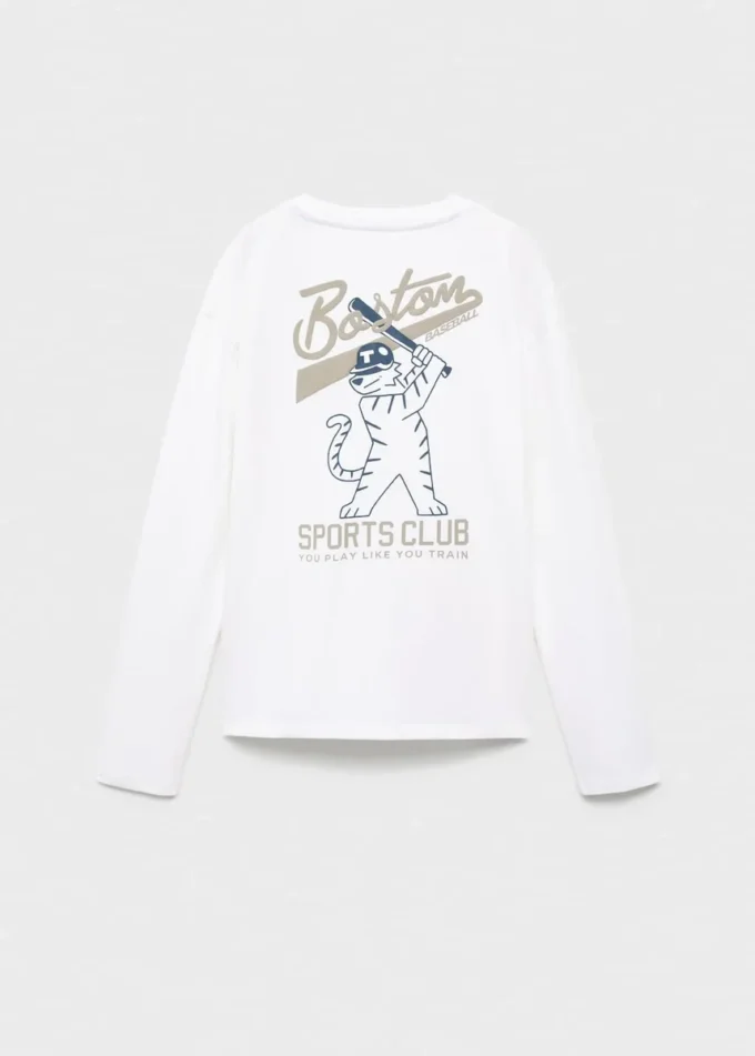T-shirt imprimé en coton mélangé