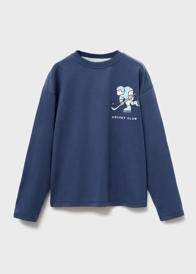 T-shirt imprimé en coton mélangé