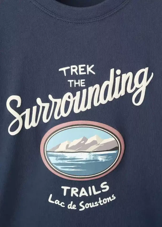 T-shirt imprimé en coton mélangé