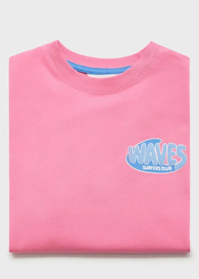T-shirt imprimé en coton mélangé