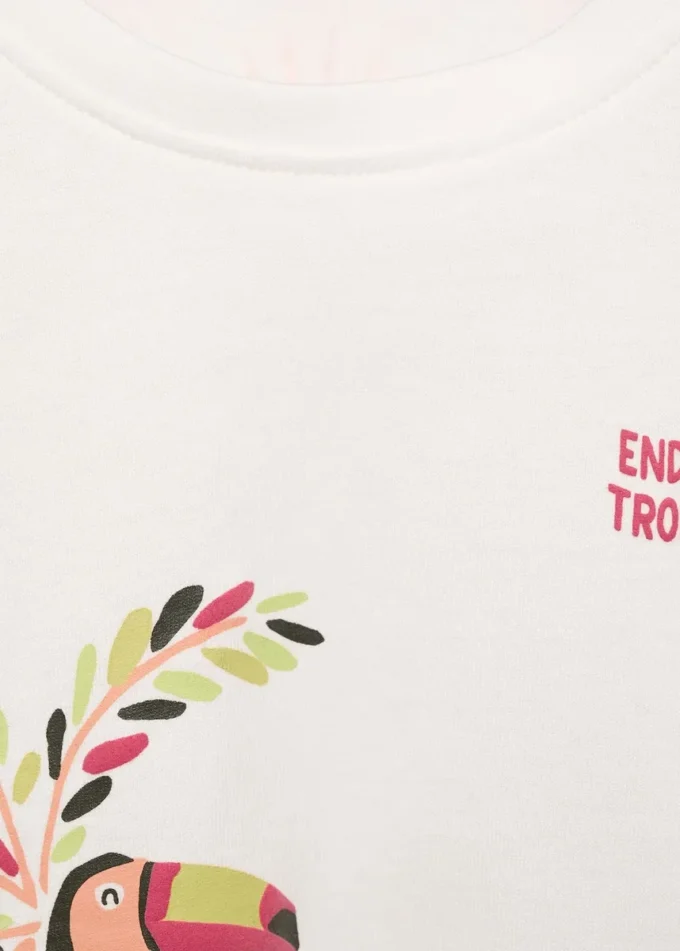 T-shirt imprimé en coton mélangé