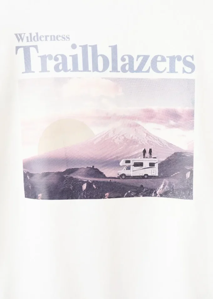 T-shirt imprimé en coton mélangé