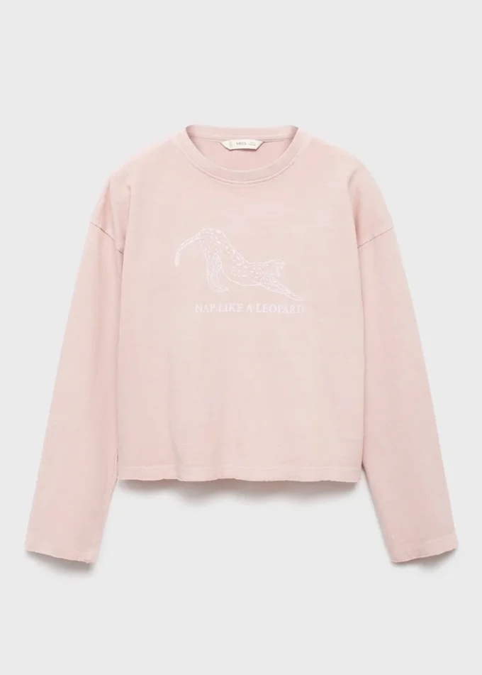 T-shirt imprimé en coton mélangé