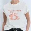 T-shirt imprimé en coton mélangé