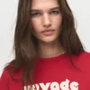 T-shirt imprimé en coton mélangé