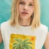 T-shirt imprimé sans manches