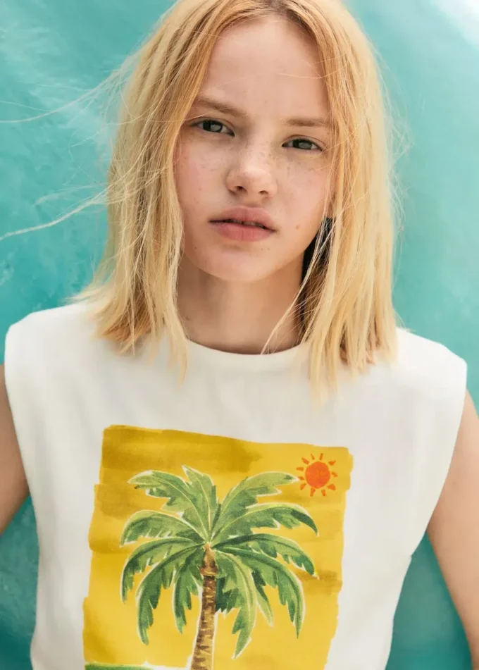 T-shirt imprimé sans manches