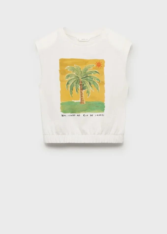 T-shirt imprimé sans manches