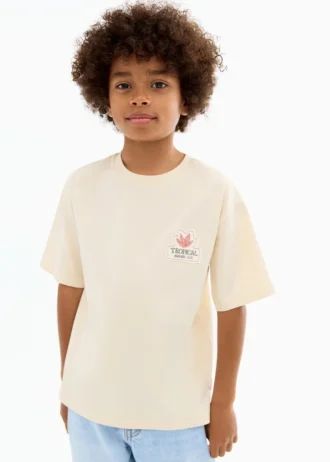 T-shirt à imprimé tropical
