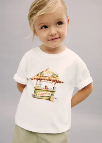 T-shirt à imprimé tropical