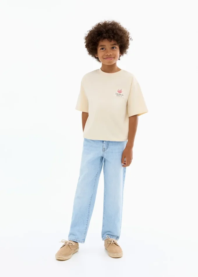 T-shirt à imprimé tropical