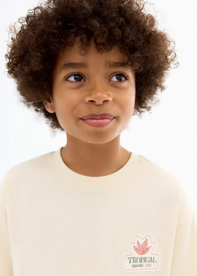 T-shirt à imprimé tropical