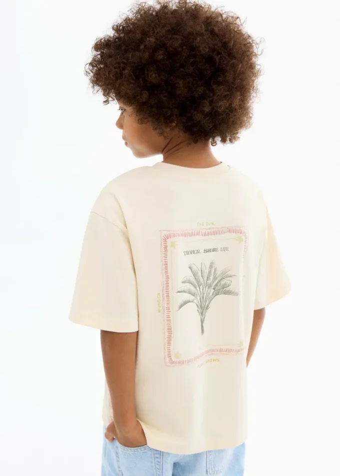 T-shirt à imprimé tropical