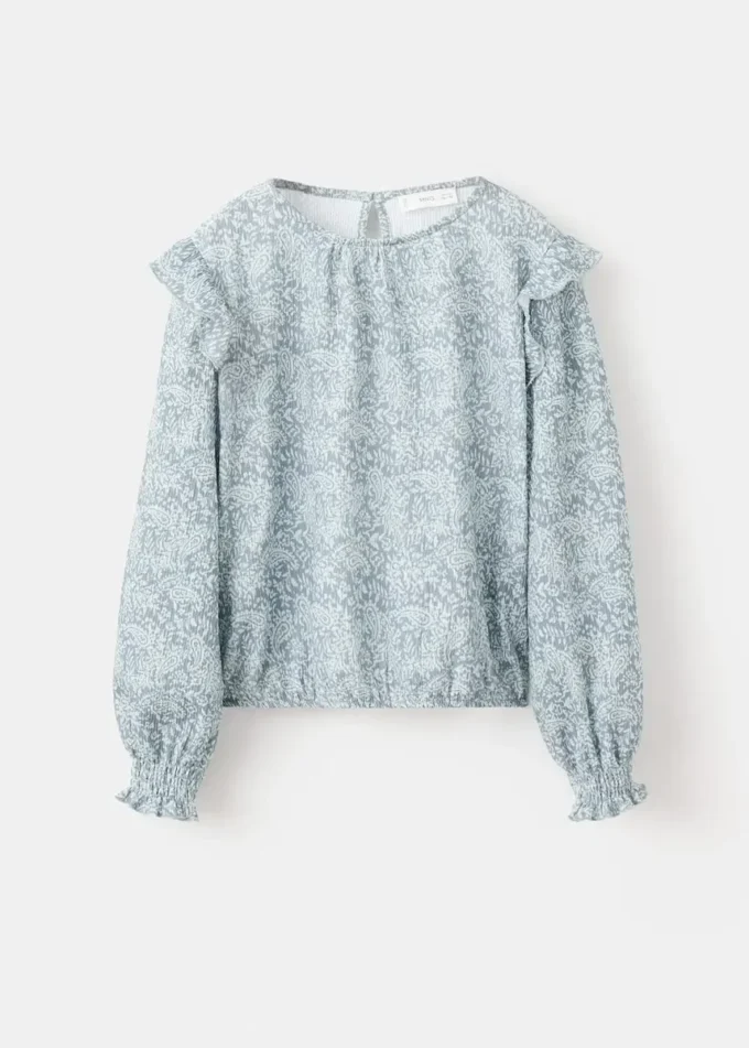 T-shirt imprimé à volants