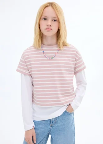 T-shirt à manches courtes rayé