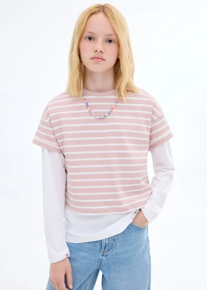T-shirt à manches courtes rayé