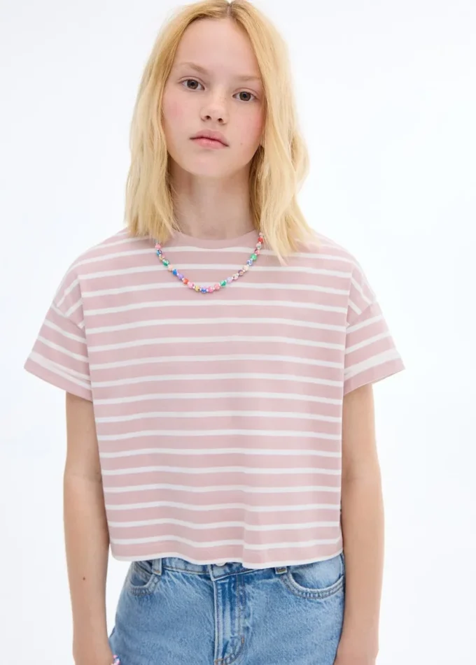 T-shirt à manches courtes rayé