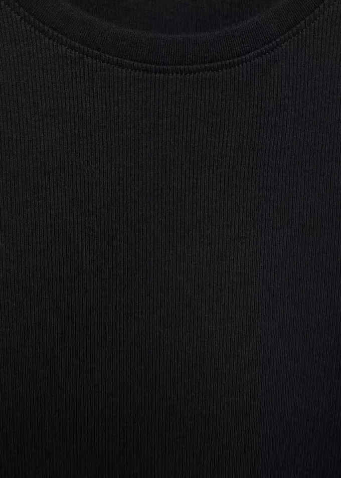 T-shirt à manches longues côtelé