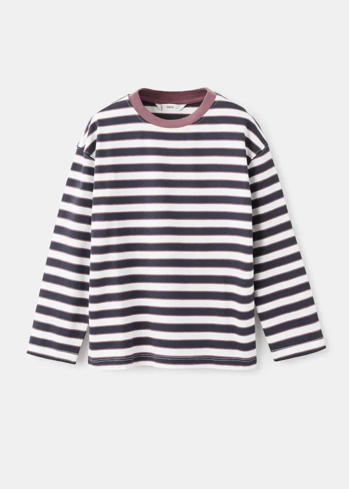 T-shirt à manches longues rayé