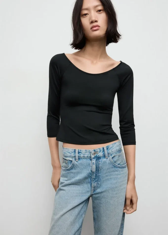 T-shirt à manches trois-quarts