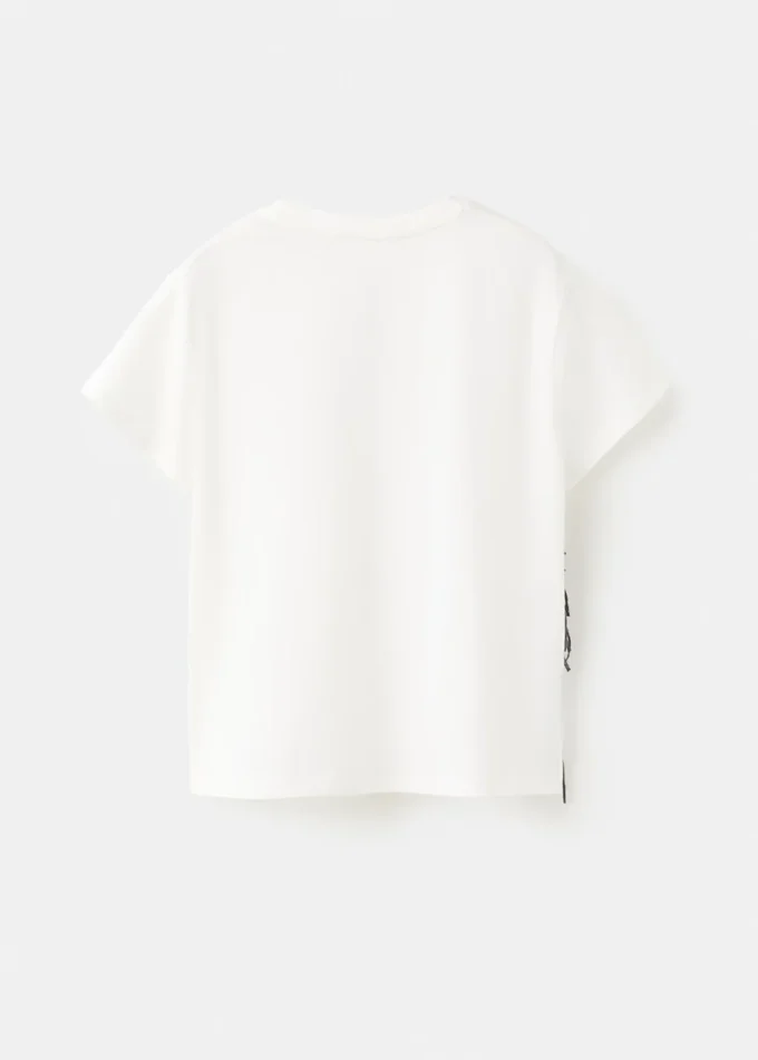 T-shirt à motif cheval effiloché