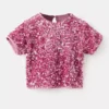 T-shirt à paillettes brillantes