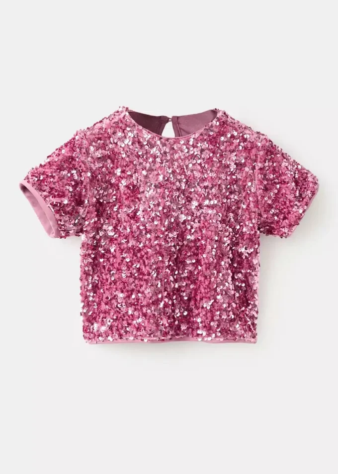 T-shirt à paillettes brillantes