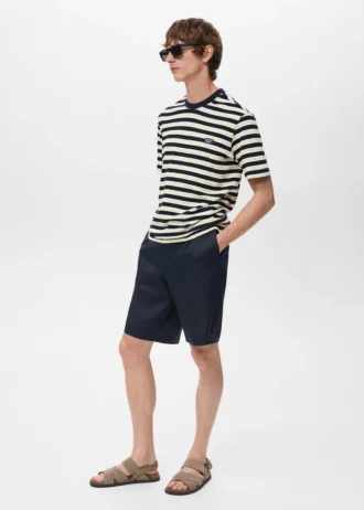T-shirt rayé 100 % coton, coupe classique